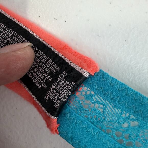 Victoria's Secret 34C Bra Very Sexy Unlined Demi Push Up Underwire Sheet Teal - Picture 15 of 16